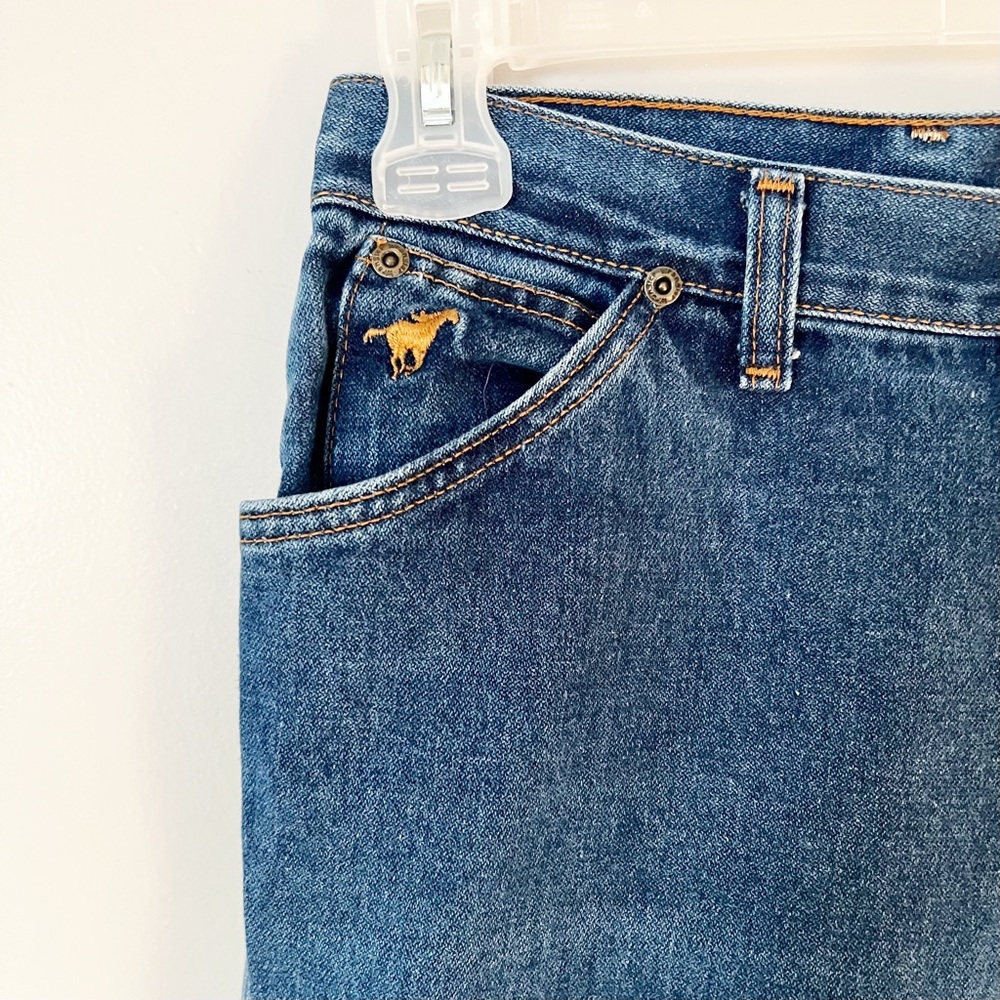 Vintage Wrangler Straight Leg High Rise Jeans No Fault Flat Front Blue Jeans 29 - Picture 12 of 14